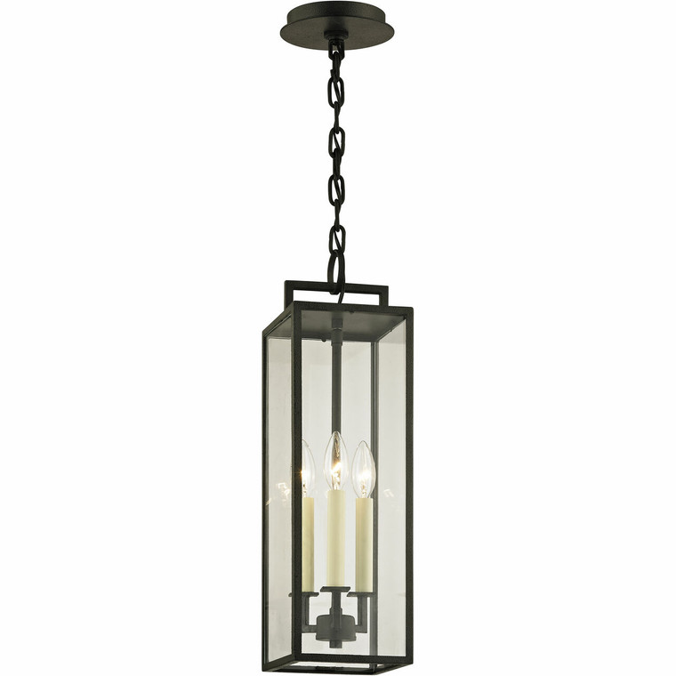Troy Lighting 3 Light Beckham Lantern in Forged Iron F6387-FOR