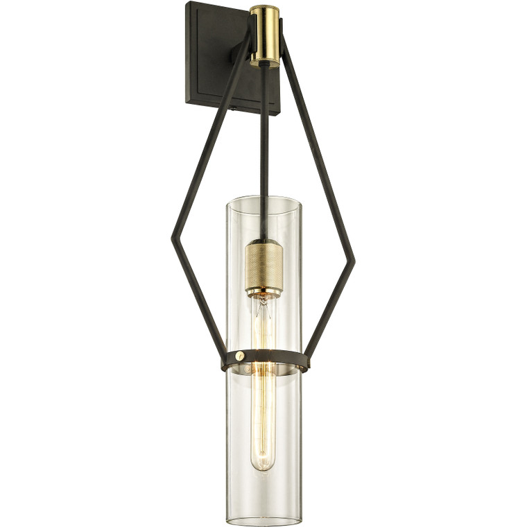 Troy Lighting 1 Light Raef Wall Sconce in Textured Bronze Brushed Brass B6312-TBZ/BBA