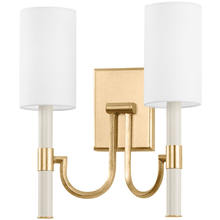 Troy Lighting 2 Light Gustine Wall Sconce in Vintage Gold Leaf B1114-VGL