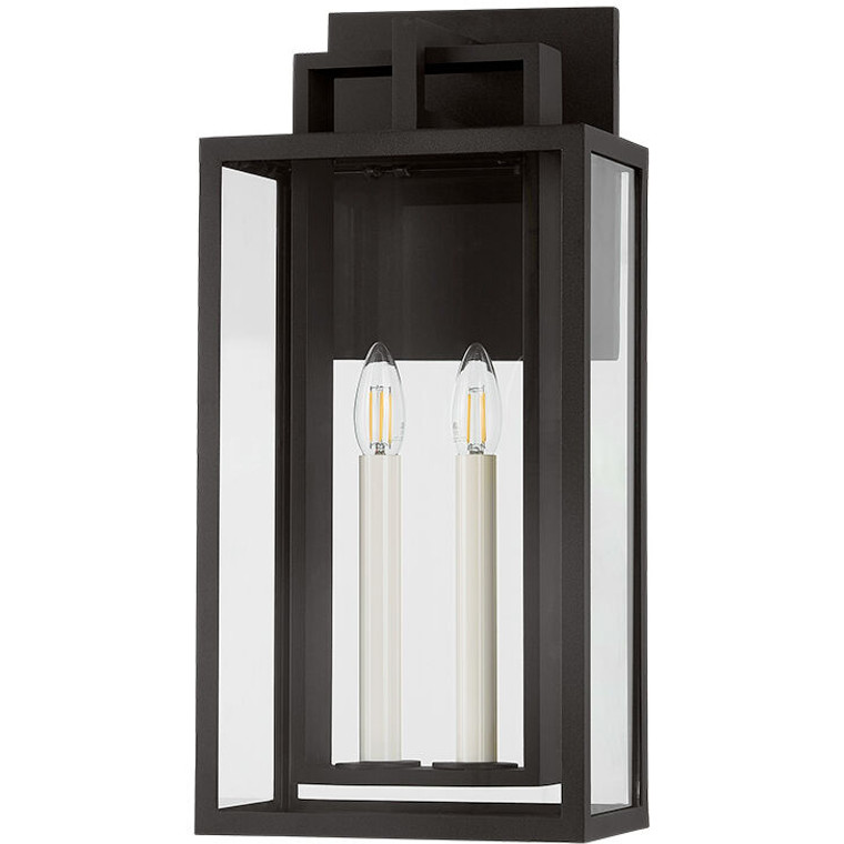 Troy Lighting 2 Light Amire Exterior Wall Sconce in Textured Black B3620-TBK
