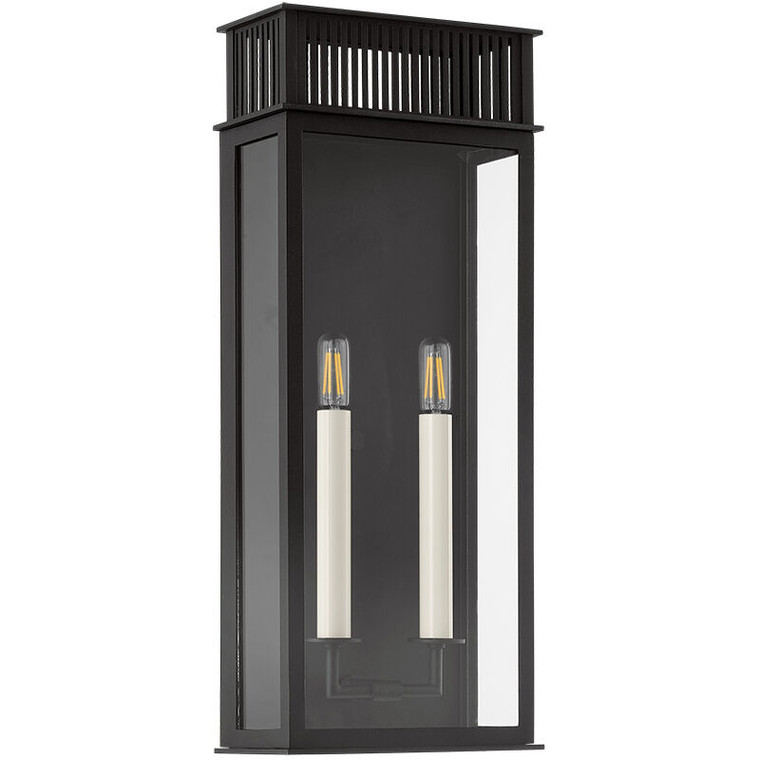Troy Lighting 2 Light Gridley Exterior Wall Sconce in Textured Black B6022-TBK