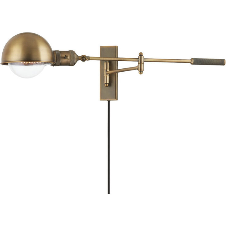 Troy Lighting 1 Light Cannon Plug-In Sconce in Patina Brass PTL1108-PBR