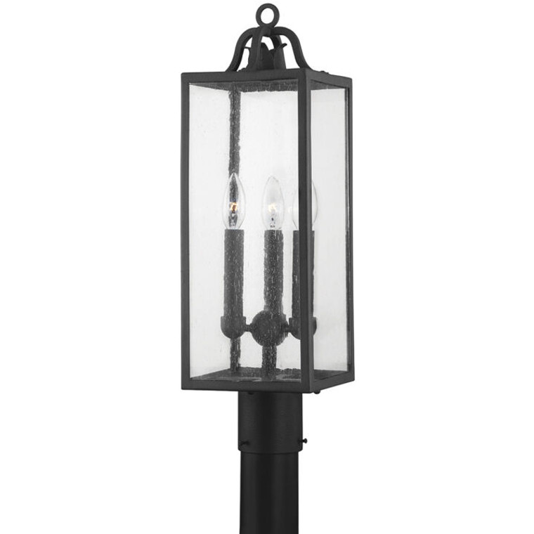 Troy Lighting 3 Light Caiden Post in Forged Iron P2067-FOR