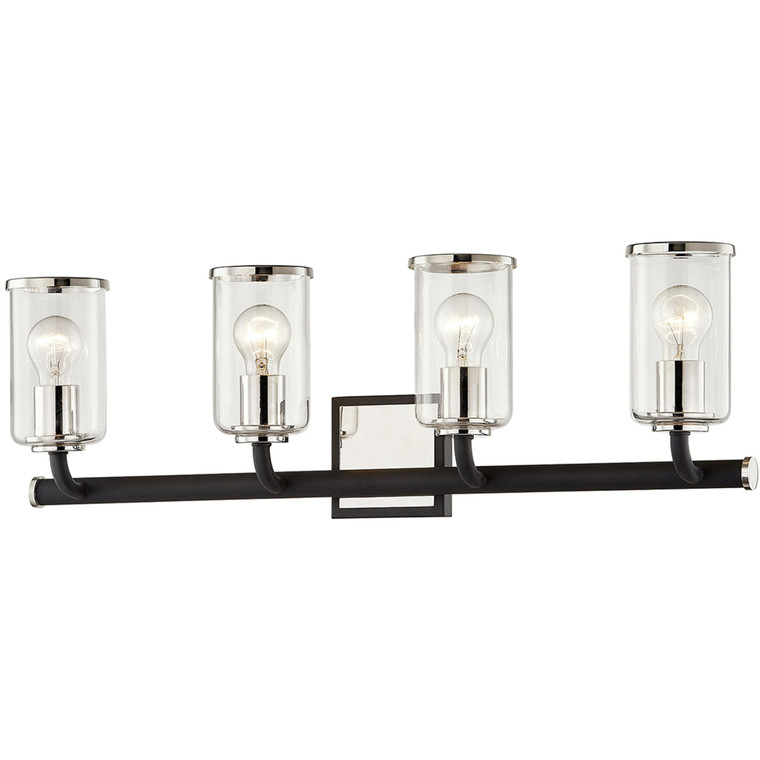 Troy Lighting 4 Light Aeon Bath And Vanity in Textured Black And Polished Nickel B7684-TBK/PN