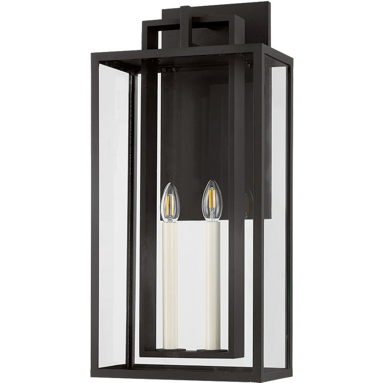 Troy Lighting 2 Light Amire Exterior Wall Sconce in Textured Black B3626-TBK
