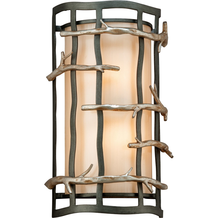 Troy Lighting 2 Light Adirondack Wall Sconce in Graphite And Silver Leaf B2882