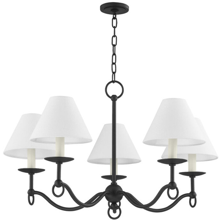 Troy Lighting 5 Light Massi Chandelier in Forged Iron F7030-FOR