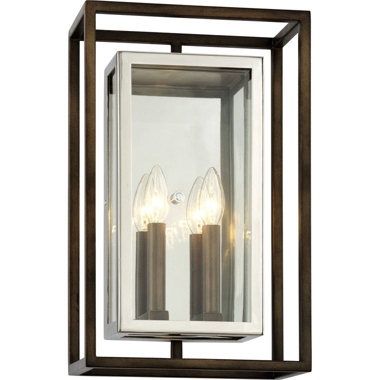 Troy Lighting 2 Light Morgan Wall Sconce in Bronze/Stainless Steel B6513-BRZ/SS