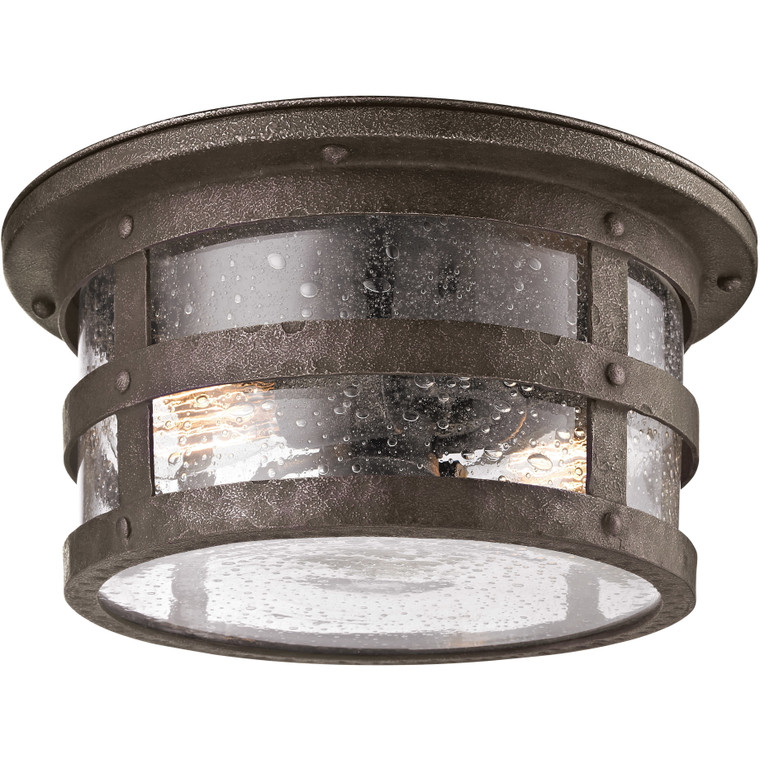 Troy Lighting 2 Light Barbosa Flush Mount in Aged Pewter C3310-APW