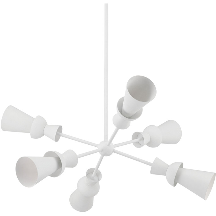 Troy Lighting 6 Light Florence Chandelier in Gesso White F7906-GSW