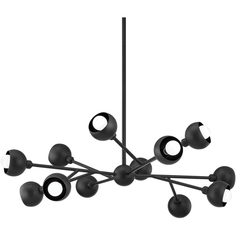 Troy Lighting 12 Light Colt Chandelier in Soft Black F7412-SBK