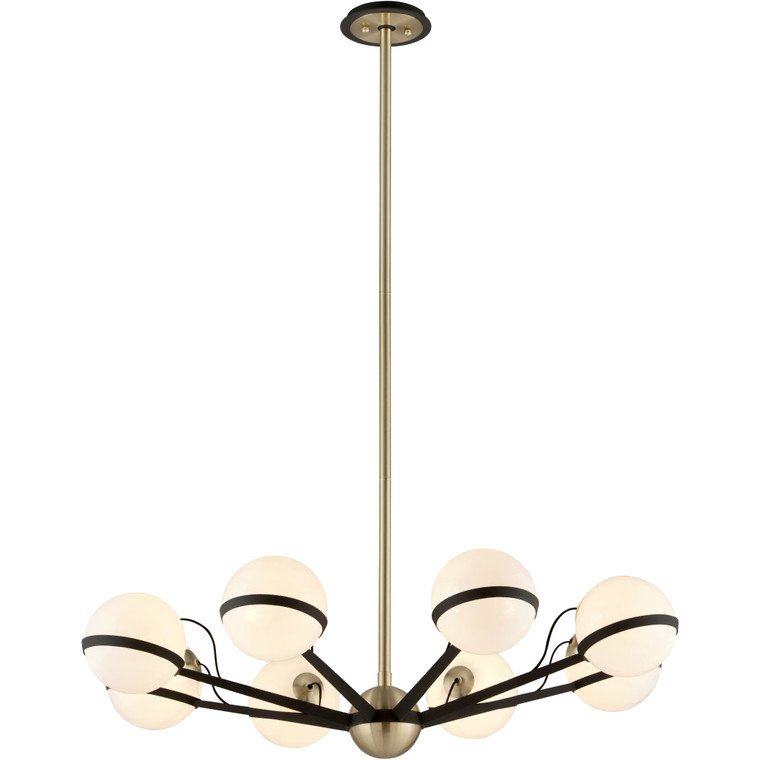 Troy Lighting 8 Light Ace Chandelier in Textured Bronze Brushed Brass F5304-TBZ/BBA