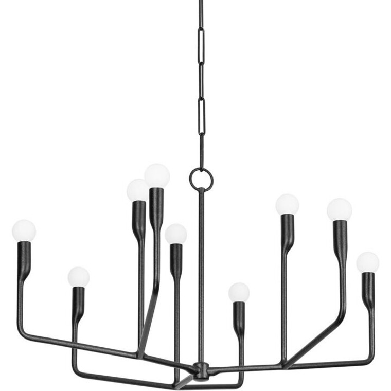 Troy Lighting 9 Light Norman Chandelier in Forged Iron F9232-FOR