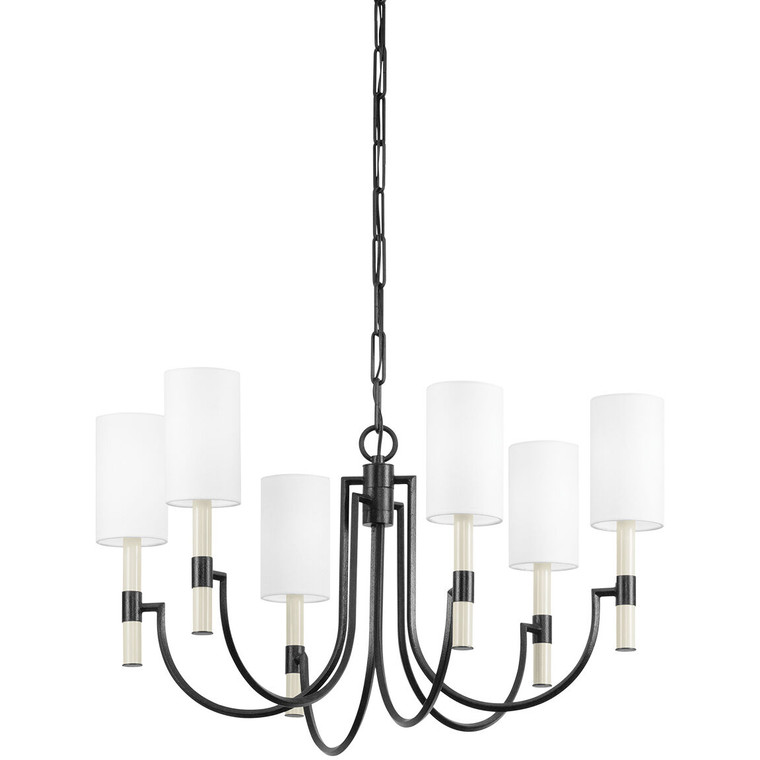 Troy Lighting 6 Light Gustine Chandelier in Forged Iron F1131-FOR