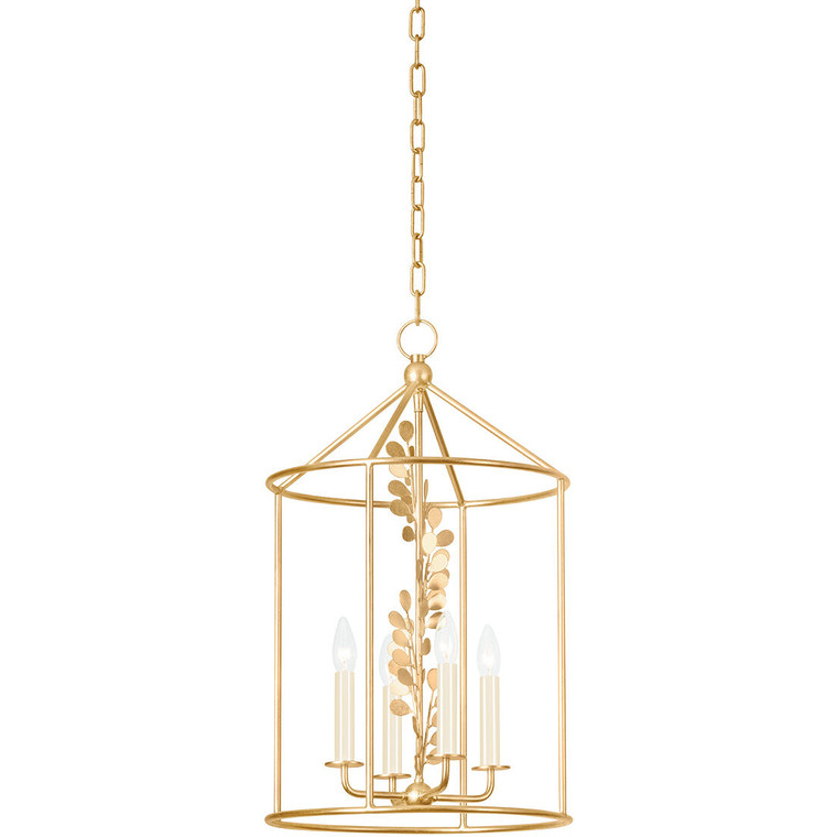 Troy Lighting 4 Light Adrienne Lantern in Vintage Gold Leaf F1816-VGL