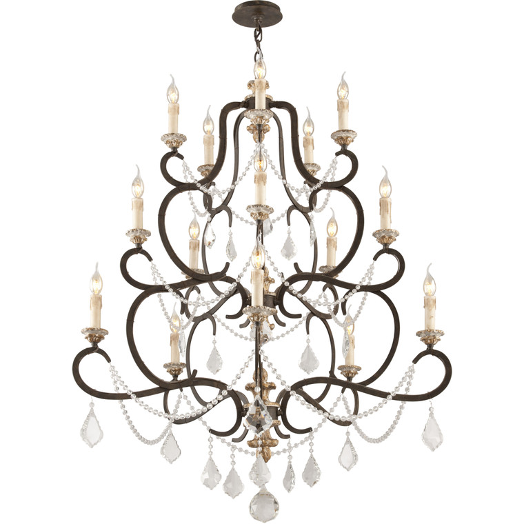 Troy Lighting 15 Light Bordeaux Chandelier in Parisian Bronze F3517-PZ/DG