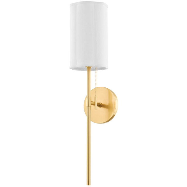 Mitzi 1 Light Wall Sconce in Aged Brass/Ceramic Satin White H627101-AGB/CSW