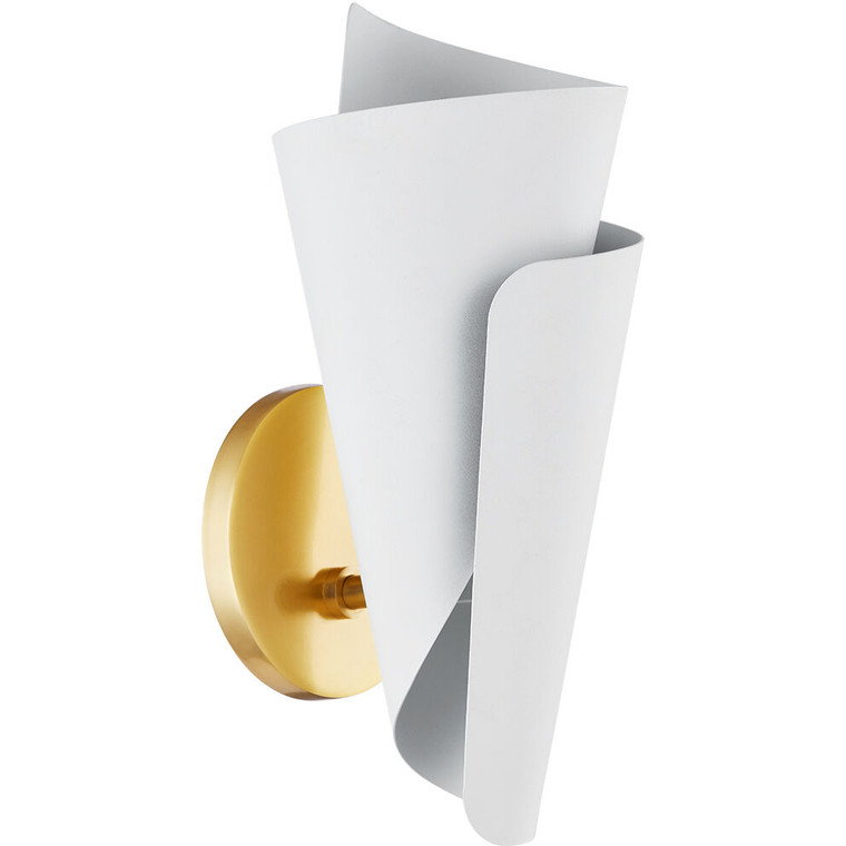 Mitzi 1 Light Wall Sconce in Aged Brass/Textured White H779101-AGB/TWH