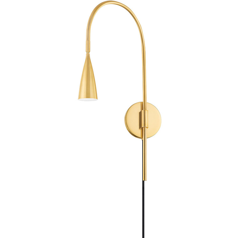 Mitzi 1 Light Plug-in Sconce in Aged Brass HL598201-AGB/SWH