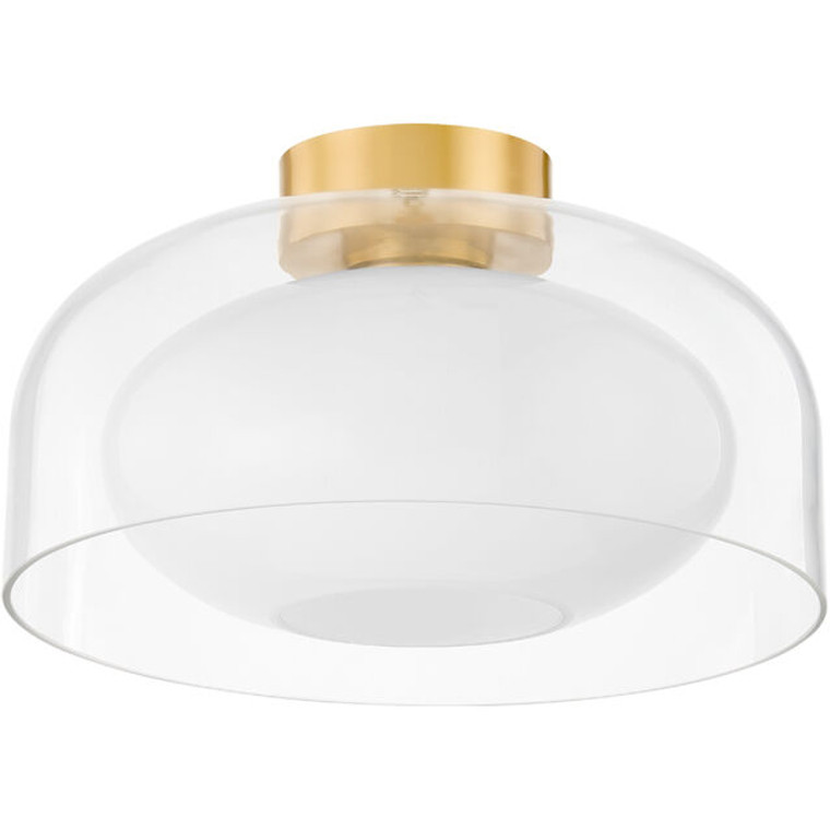 Mitzi 1 Light Flush Mount in Aged Brass H666501-AGB/CSW
