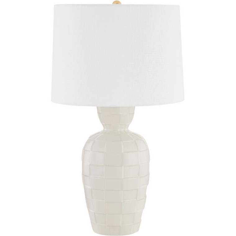 Mitzi 1 Light Table Lamp in Aged Bras/Ceramic Satin Cream HL548201-AGB/CSC