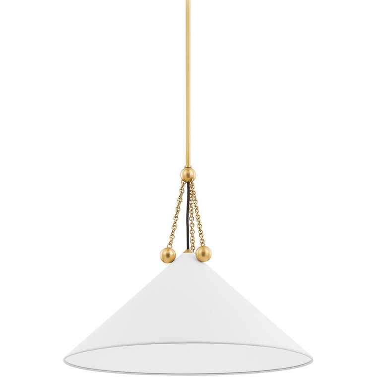 Mitzi 1 Light Pendant in Aged Brass/Soft White H784701L-AGB/SWH