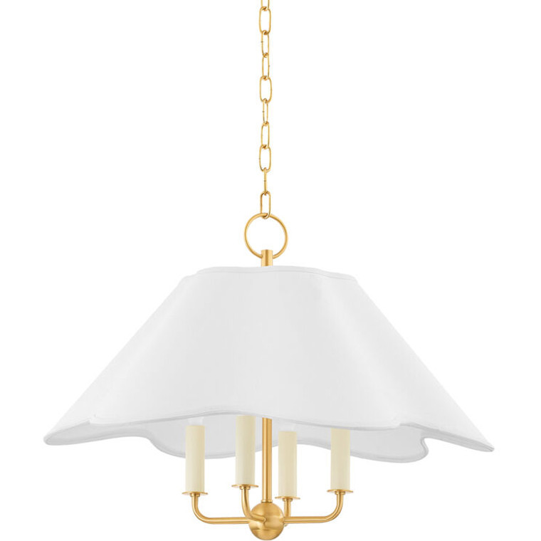 Mitzi 4 Light Lantern in Vintage Gold Leaf H871704-VGL