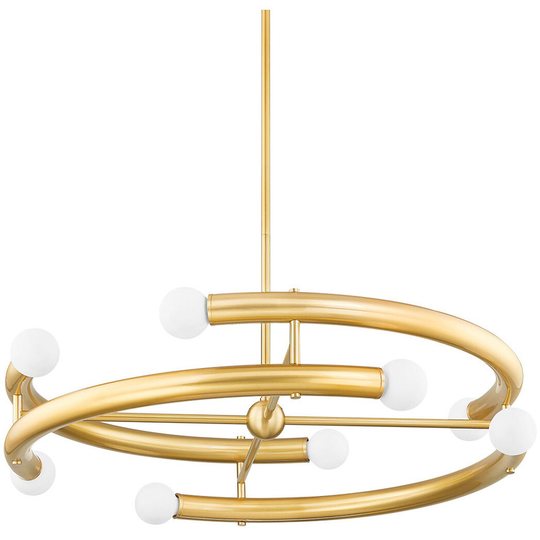 Mitzi 8 Light Chandelier in Aged Brass H782808-AGB