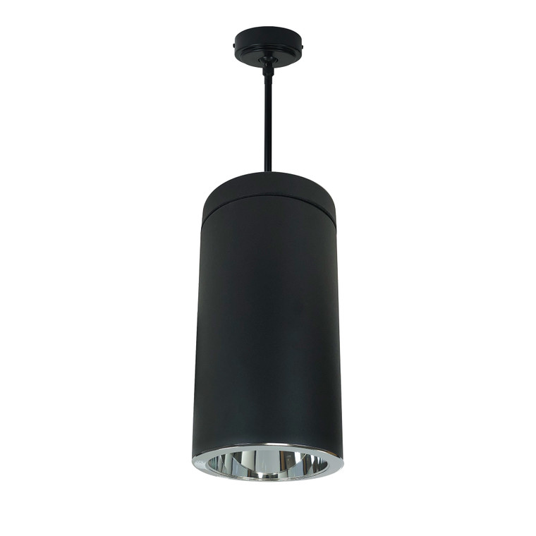 Nora Lighting 6" CYL PENDANT 1500L 30K REF. MED. FLD, CLEAR/CLEAR FLANGE, 120V, 0-10V, BLK CYL NYLS2-6P15130MCCB6