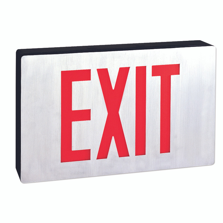 Nora Lighting Die-Cast LED Exit Signs with Battery Backup and Self Diagnostic, 6" Red Letters with Double Face NX-615-LED/R2F