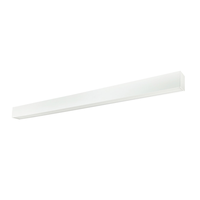 Nora Lighting 4' L-Line LED Indirect/Direct Linear, 6152lm / Selectable CCT, White Finish, with EM NLUD-4334W/EM