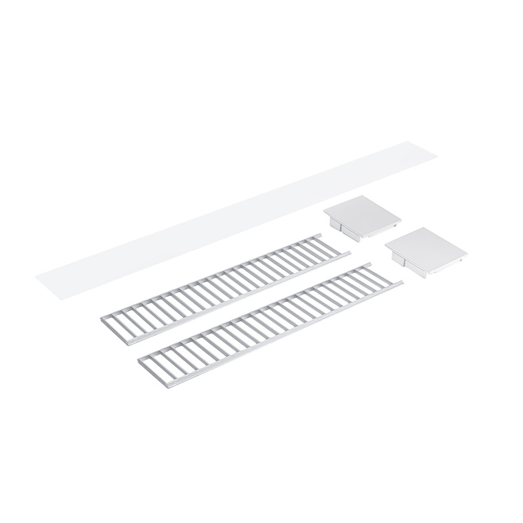 Nora Lighting Louver Accessory Set for NLUD-4334, Aluminum Louver, White End Caps NLUD-4LOUVAW