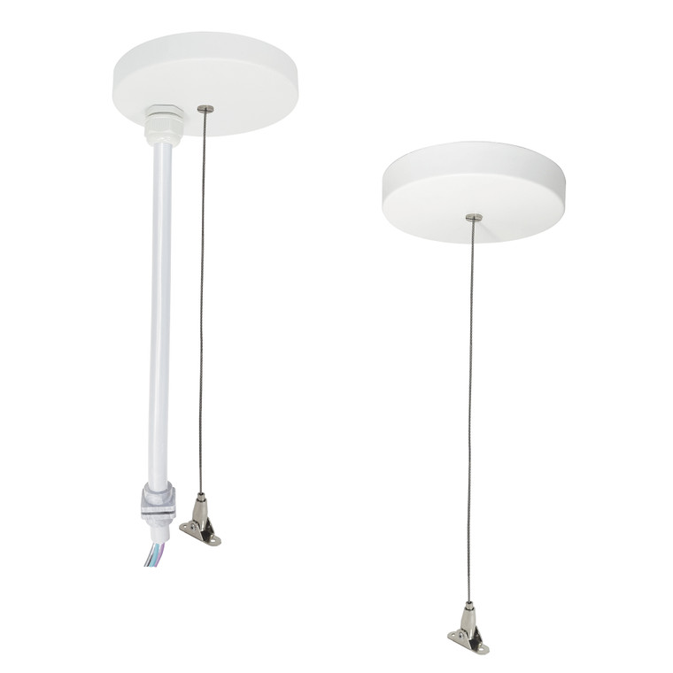 Nora Lighting 8' Pendant Power & Aircraft Mounting Kit for NLUD Series, White Finish NLUD-PCCW