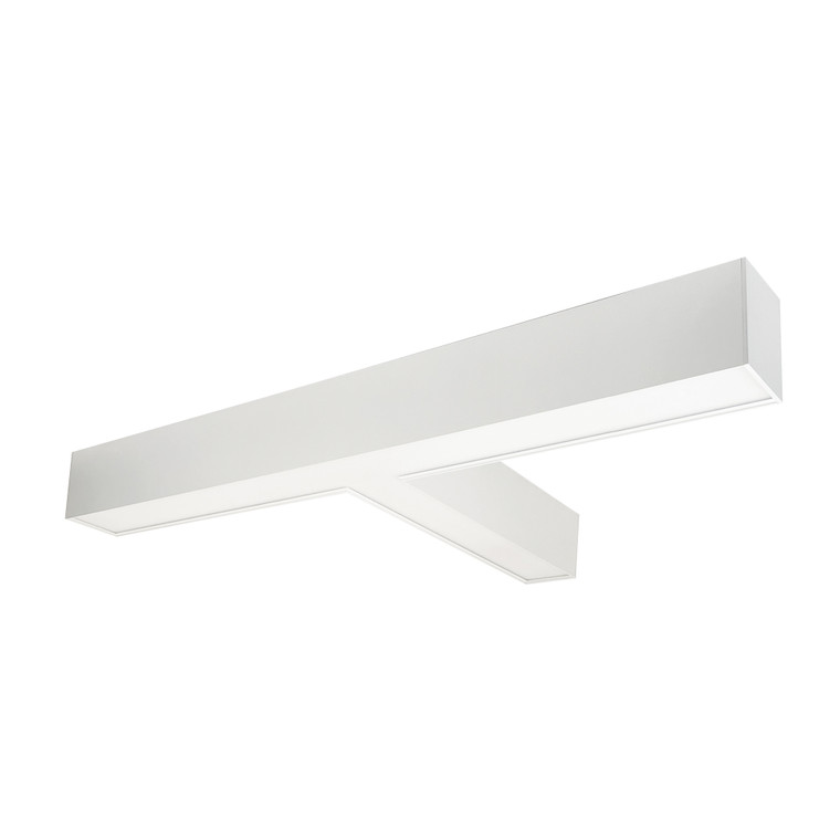 Nora Lighting "T" Shaped L-Line LED Indirect/Direct Linear, 5027lm / Selectable CCT, White Finish NLUD-T334W