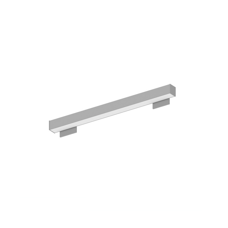 Nora Lighting 2' L-Line LED Wall Mount Linear, 2100lm / 3000K, 4"x4" Left Plate & 4"x4" Right Plate, Aluminum Finish NWLIN-21030A/L4-R4