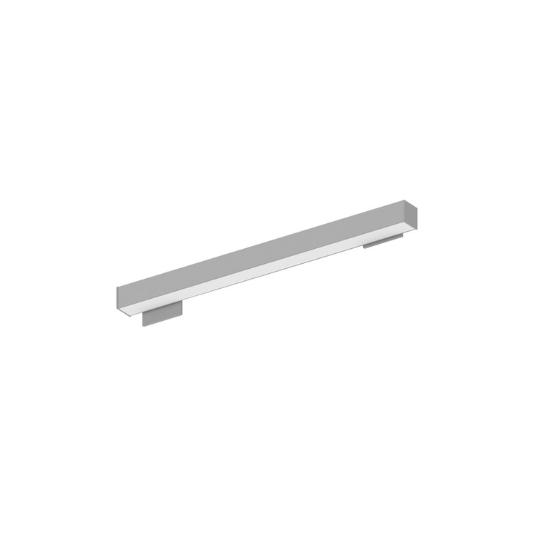 Nora Lighting 2' L-Line LED Wall Mount Linear, 2100lm / 3000K, 4"x4" Left Plate & 2"x4" Right Plate, Left Power Feed, Aluminum Finish NWLIN-21030A/L4P-R2