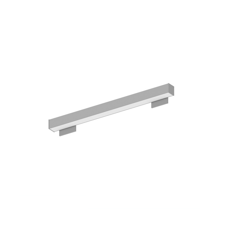 Nora Lighting 2' L-Line LED Wall Mount Linear, 2100lm / 3000K, 4"x4" Left Plate & 4"x4" Right Plate, Left Power Feed, Aluminum Finish NWLIN-21030A/L4P-R4