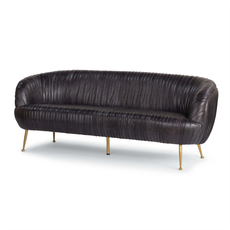 Regina Andrew Beretta Leather Sofa in Modern Black 32-1108BLK