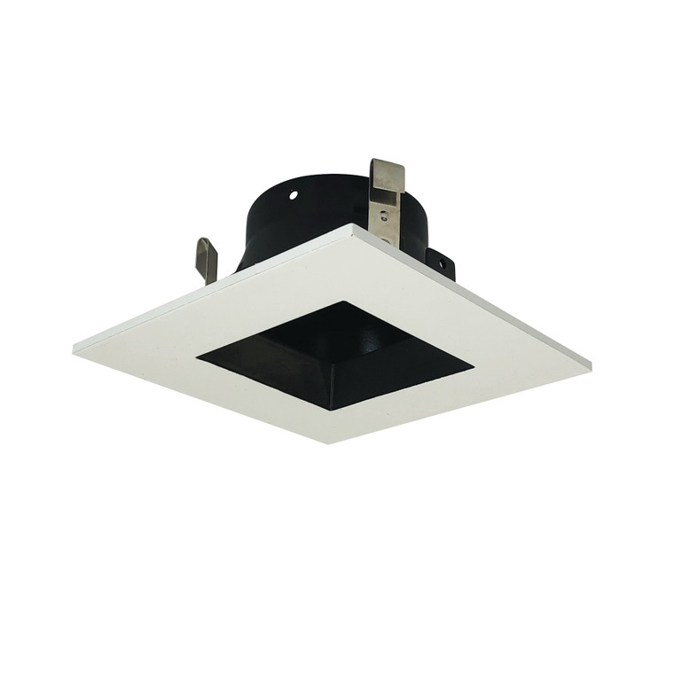 Nora Lighting 4"SQTRM REGRESS,BLK REF,BLK/WH NS-4857BBW