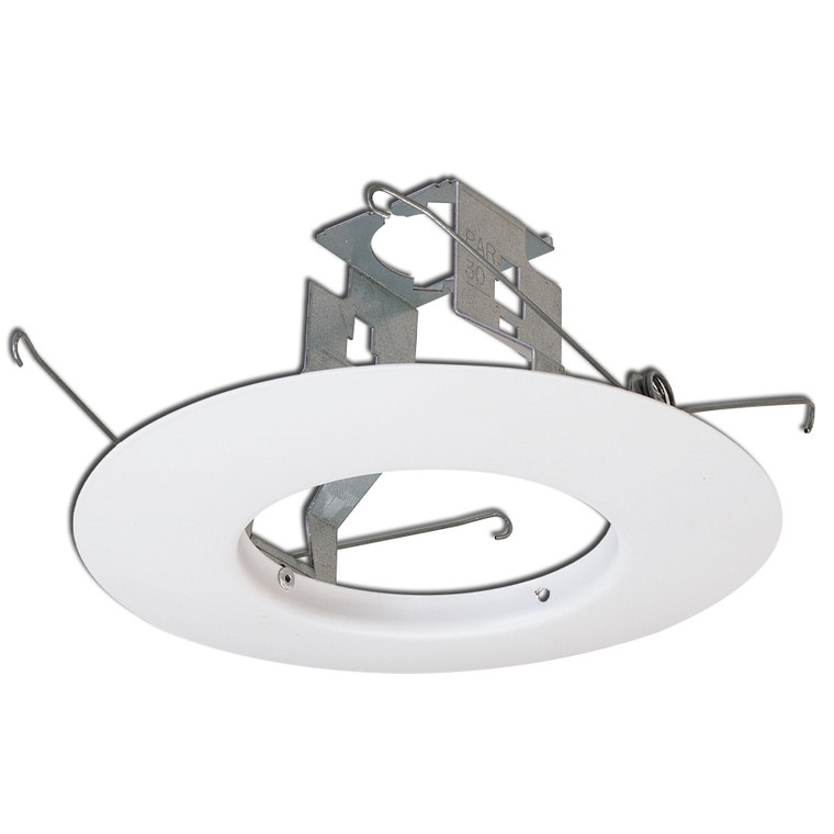 Nora Lighting 6" BR/PAR30 Open Metal Trim w/ Bracket, White NTM-300W