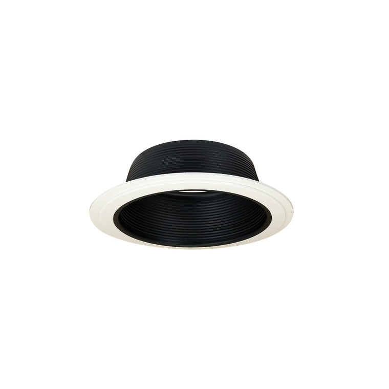 Nora Lighting 6" Stepped Baffle w/ Regular & Oversize Plastic Rings, Black/White NTM-40/2R