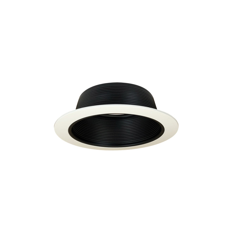 Nora Lighting 6" Stepped Baffle w/ Oversized Plastic Ring, Black/White NTM-40OV