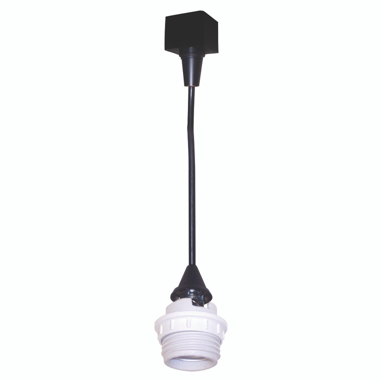 Nora Lighting Track Mounted Line Voltage Pendant Cord, 8'-6" length, Medium Base, 100W Max, Black NTH-161B