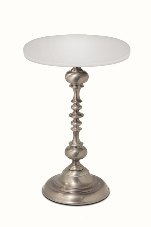 Stiffel Table in Antique Nickel with 18" Diameter Opal Acrylic Top TBL-1320-C422-AN
