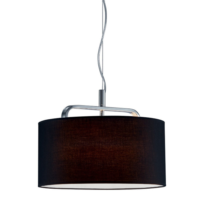 Arnsberg Cannes Pendant with black shade in Chrome 300100106