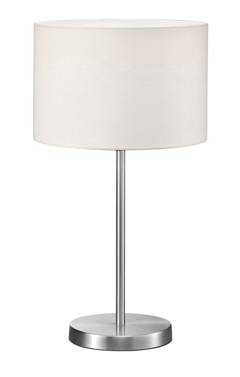 Arnsberg Grannus Table Lamp with white shade in Satin Nickel 511100101