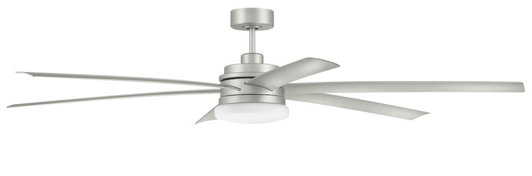 Craftmade 72" Chilz Smart Ceiling Fan, Painted Nickel, Integrated LED Light Kit, Remote & WiFi Control CLZ72PN6