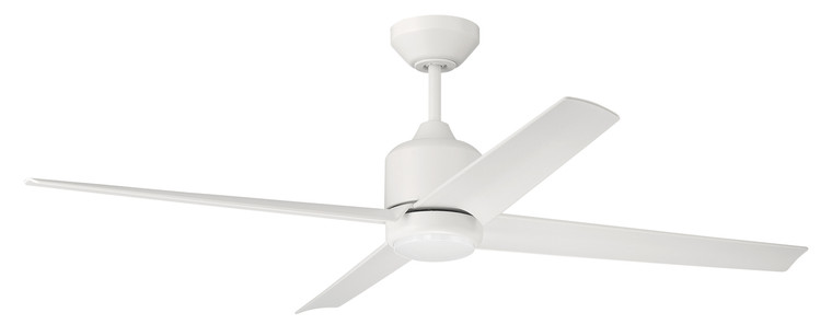 Craftmade 52" Quell Fan, White Finish, White Blades. LED Light, WIFI and Control Included QUL52W4