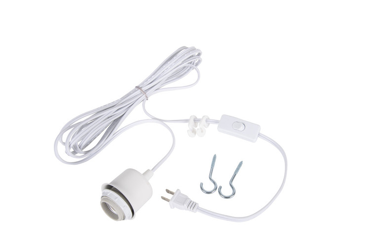 Craftmade Swag Hardware Kit 15' White Cord w/Socket in White SW1001-W