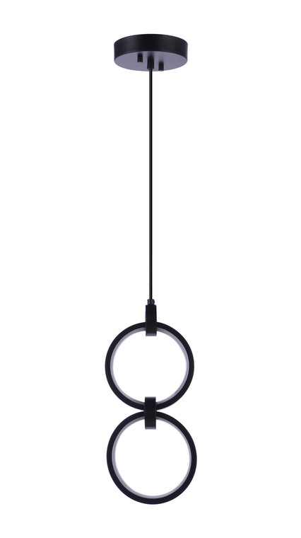 Craftmade Context 2 Light LED Pendant in Flat Black 59392-FB-LED